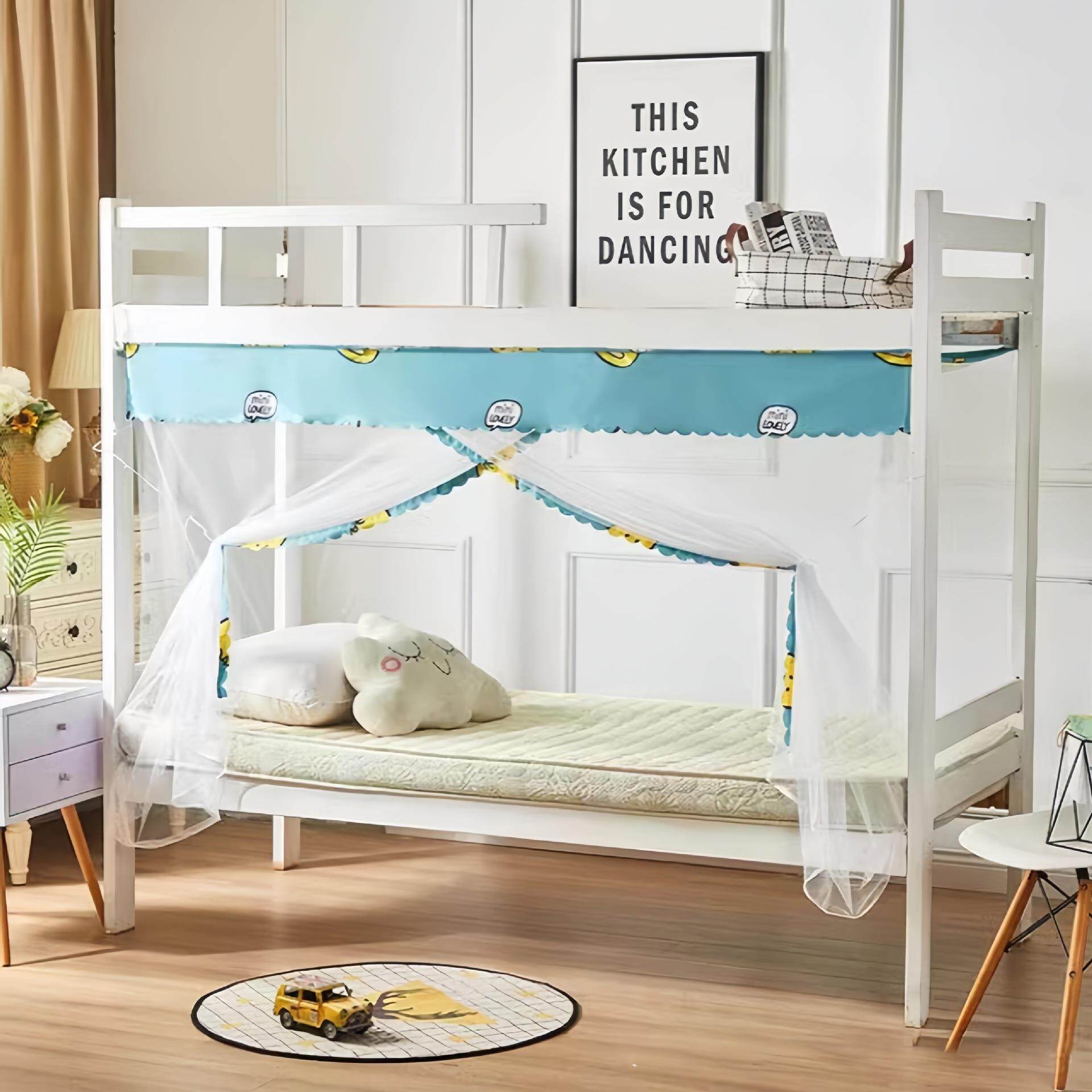 大学生宿舍上下铺防尘顶蚊帐单人床0.91.9铁架床拉链文帐加密