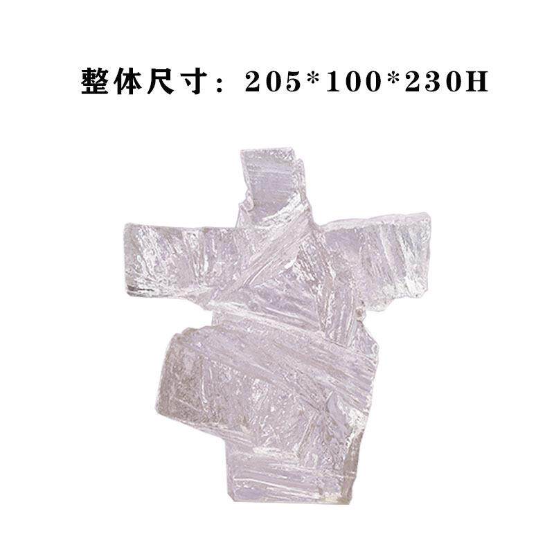 创意新中式现代抽象树脂玻璃透明体操人太极人雕塑摆件办公室摆设