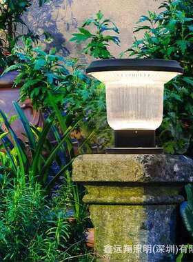 LED太阳能柱头灯户外防水围墙庭院灯别墅花园中式门柱灯