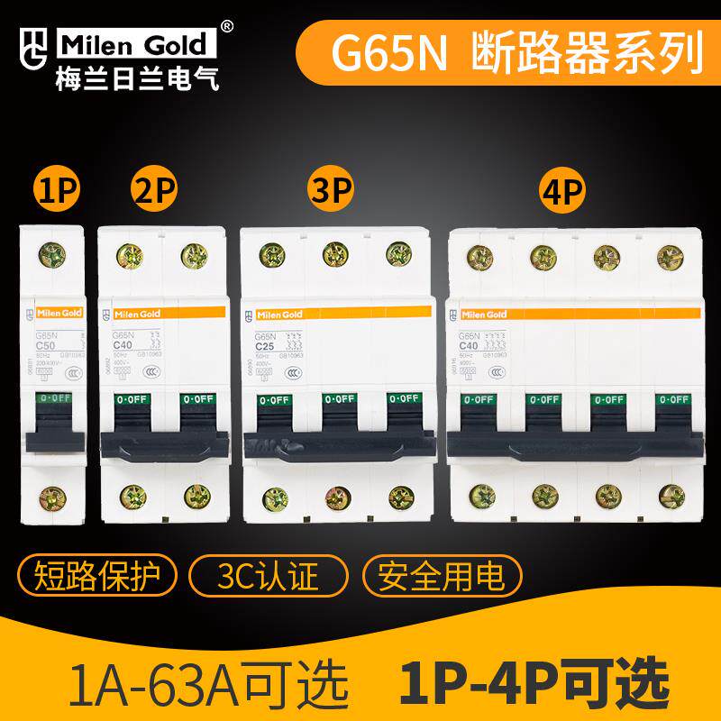天津梅兰日兰电气G65N空气开关小型断路器1P2P3P4P
