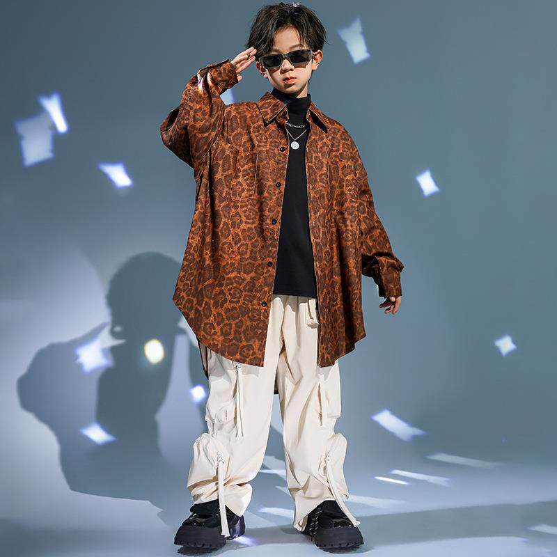 少儿街舞服装潮女童嘻哈风炸街表演服套装男童架子鼓儿童演出服酷
