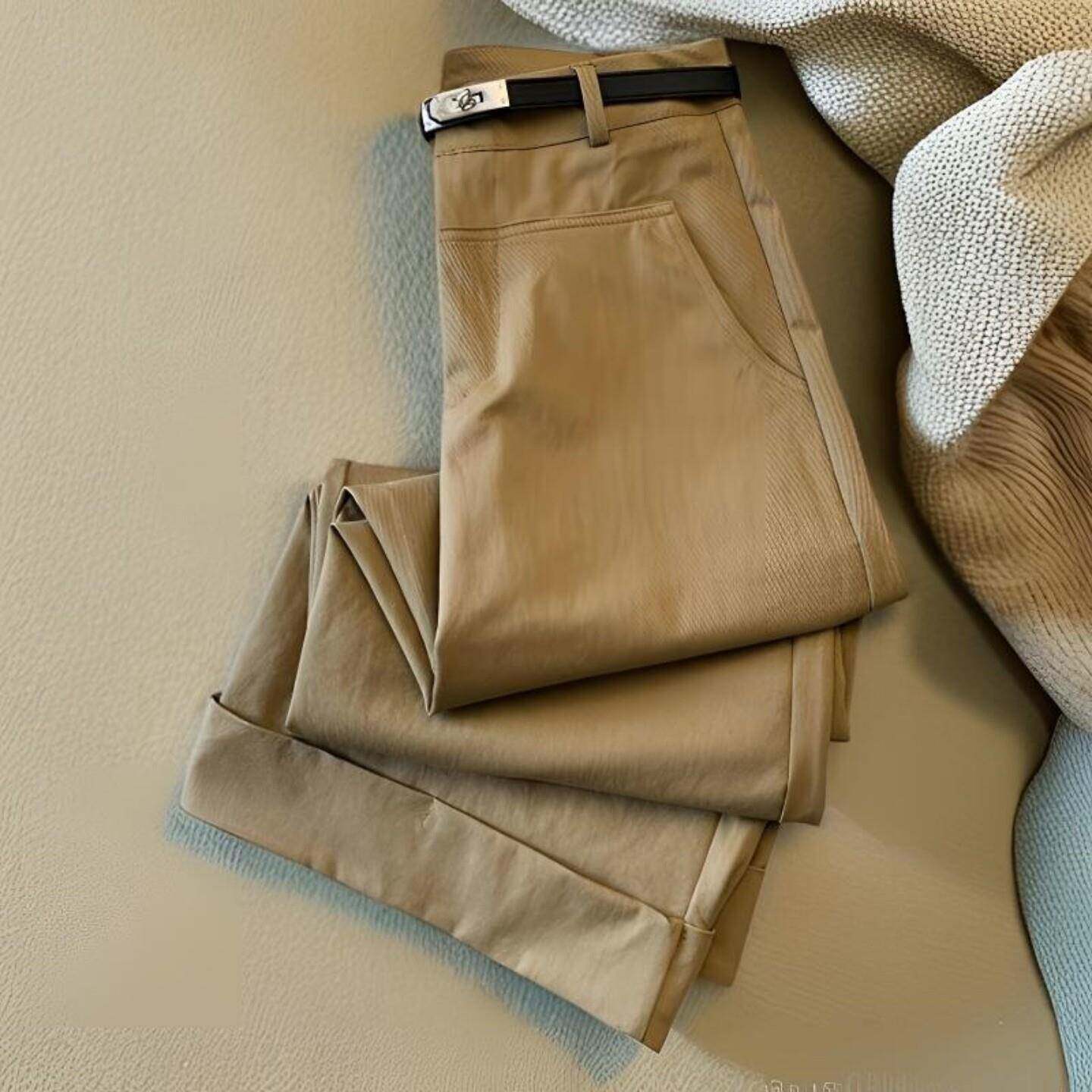 卡其色小个子工装裤女2026春夏新款休闲裤宽松慵懒风阔腿直筒长裤