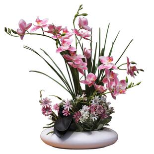 花艺蝴蝶玄关假前台兰花桌面酒店装饰品盆栽花花插套装客厅