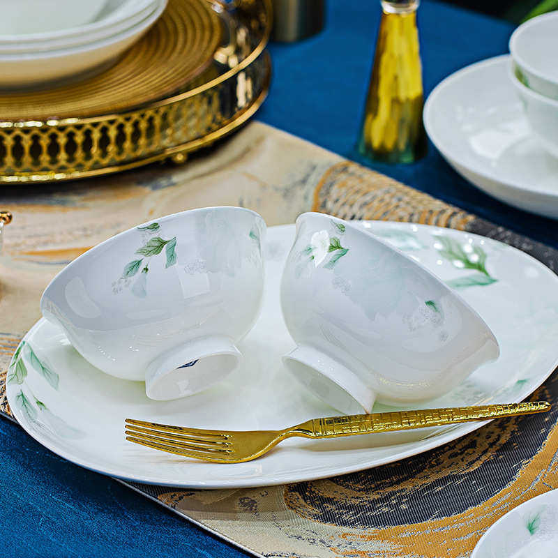 景德镇陶瓷餐具批发釉下彩碗碟套装家用简约陶瓷碗盘套装碗筷送礼,餐饮具,碗,淘宝优惠券,粉丝福利购,淘宝优惠卷