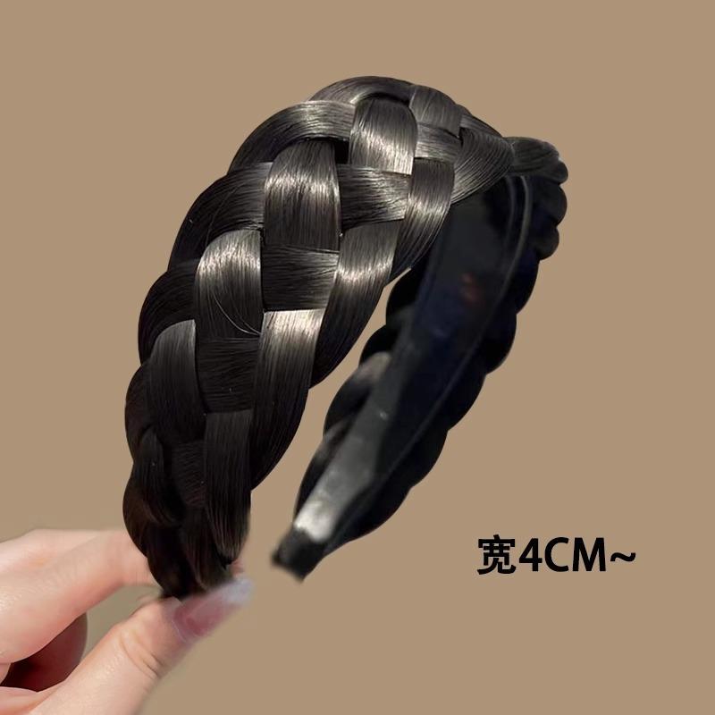 自然遮白发发箍鱼骨辫假发刘海一体增高颅顶头箍压发卡发窟遮发缝