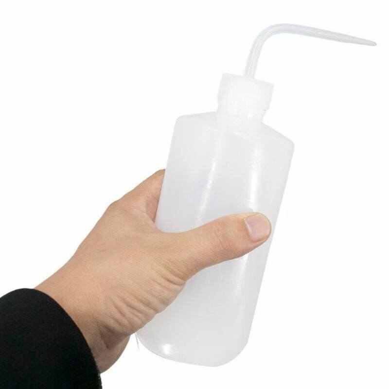 冰禹塑料白色弯头管洗瓶带刻度LDPE冲洗瓶加厚油壶透明胶瓶150ml