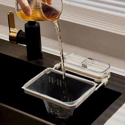 1PCS Suction Cup Sink Strainer,Drainage Rack With Fiter