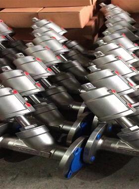 Y645W-16PDN40气动角座阀不锈钢气动法兰角座阀蒸汽气动角座