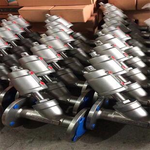 Y645W 16PDN40气动角座阀不锈钢气动法兰角座阀蒸汽气动角座