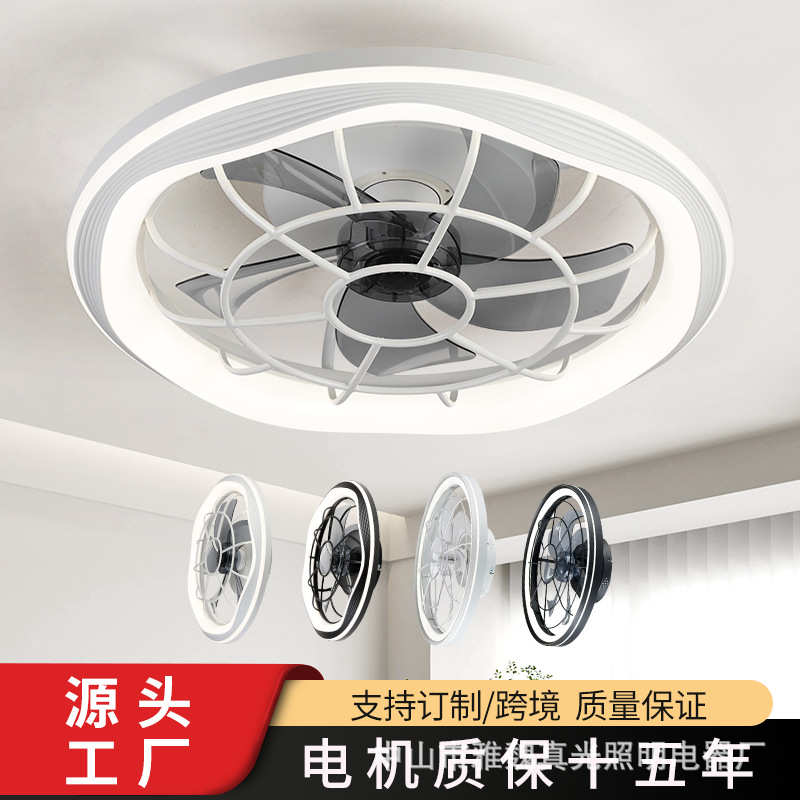 跨境亚马逊吸顶风扇灯客厅卧室静音中山灯具批发一体吊扇灯吸顶