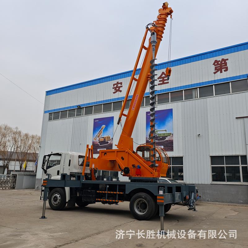 汽车吊钻一体机全液压8吨10吨一体立杆钻孔电力用立电线杆钻机