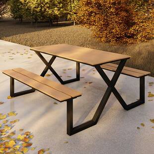 户外连体餐桌网红咖啡厅奶茶店室外休闲桌椅庭院花园桌椅组合