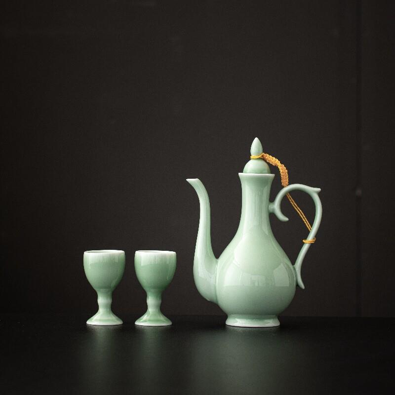 陶瓷青YNO瓷具中式创意白酒分器酒古风酒彷古酒壶 家酒用倒酒壶