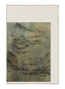 新中式复古绿色山水装饰画酒店客厅玄关书房挂画高级感古典壁画竖