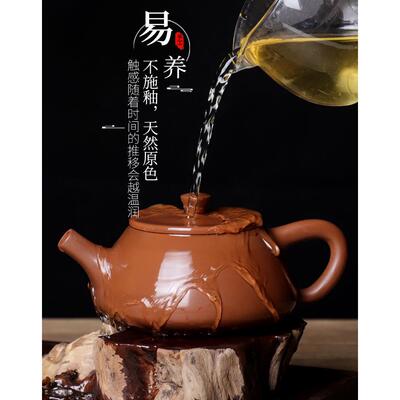 xyt滇匠建水紫陶茶壶全手工浪水亮光家用小号单人养生鬼茶具套装