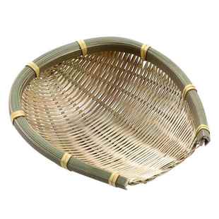 手工竹编竹簸箕 家用馒头筐 竹筛子 青皮洗菜竹篮子水果篮 竹筲箕