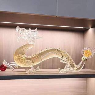 新款龙形泡酒瓶食品级高硼硅玻璃无铅无汞密封加厚创意生肖龙形丿