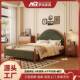 中古风实木床1.5米床法式 软靠轻奢床 复古1.8米主卧储物双人床美式