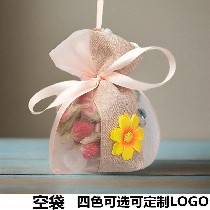 透气香包袋香囊空袋子透明棉麻布收纳袋收纳束口袋糖果直销厂家