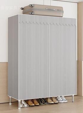 衣用柜出租简房易组装衣柜钢管加粗加厚家卧室宿布UZD舍单人挂衣