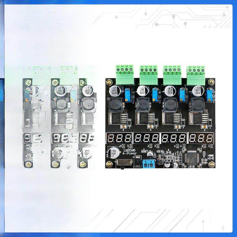 LM2596多路开关电源模块四路数显DC-DC可调降压输出电源模块