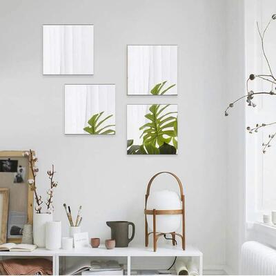 4PCs 3D Mirror Wall ers Self-adhesive Mirror ers Thicken 2mm