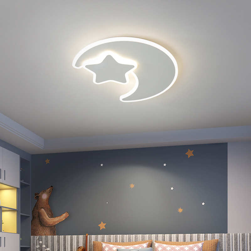 新款网红儿童房吸顶灯现代简约月亮温馨卧室灯饰北欧创意家装灯具