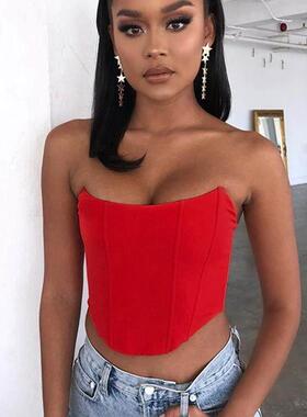 Tank Tops for Corset Women Crop top White shirt Streetwear