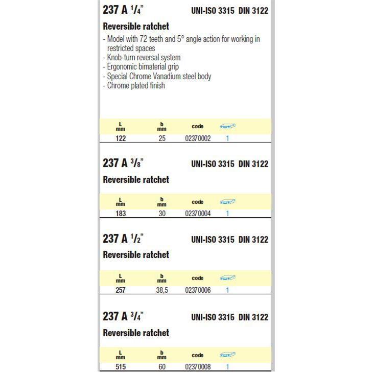 [手含税]USAG1ALB乌沙克双向棘轮扳237A43/81/2/3/4