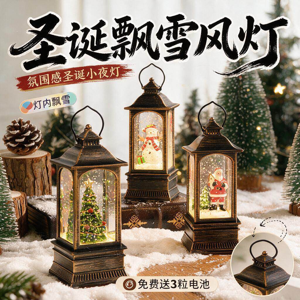 圣诞节摆件装饰品氛围灯饰礼品布置树拍摄夜灯拍照道具小礼物桌面