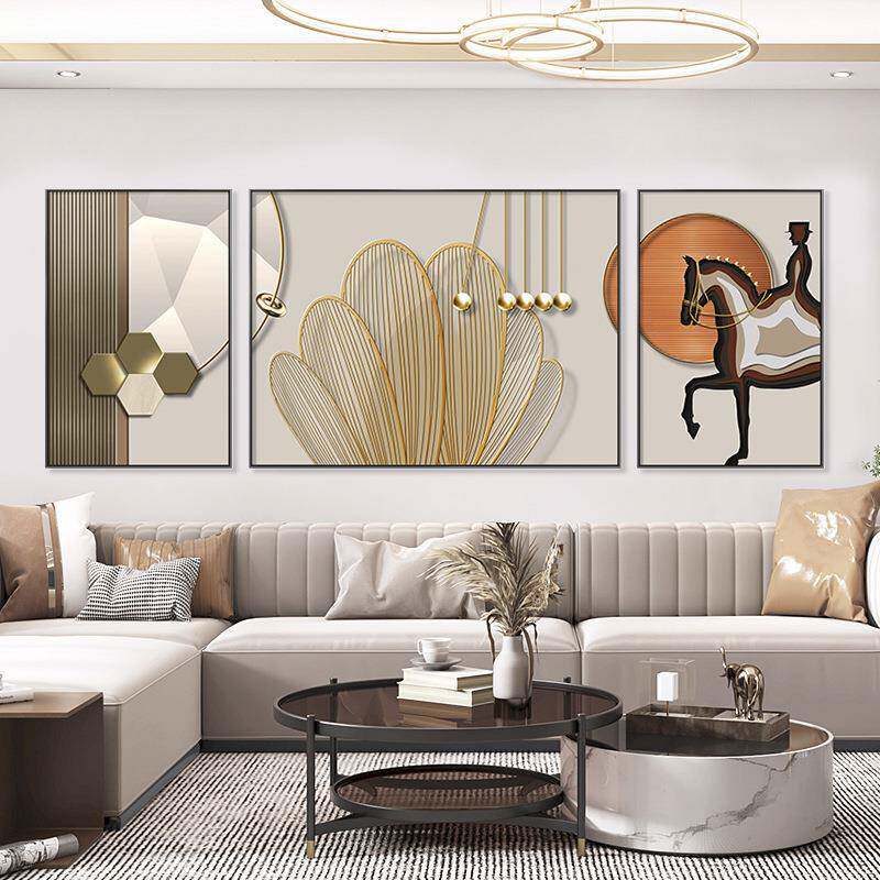 现代轻奢客厅装饰画金色高贵大象走廊卧室书房壁画酒店宾馆挂画