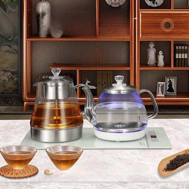 39X24全自动供水电水壶大理石岩桌嵌入式底部抽水玻璃茶炉