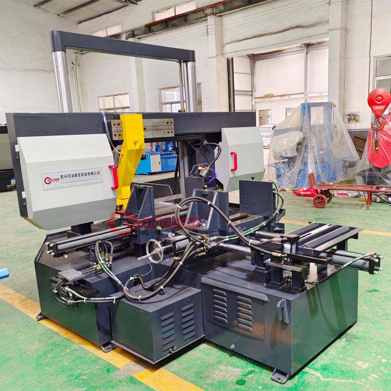 GZ4250数控带锯床旋转45°全自动切割方钢角度带锯机