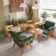 休闲咖啡厅沙发椅商用休息区接待桌椅组合书吧奶茶甜品店实木茶几