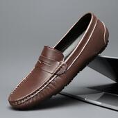 男士 真商皮休闲 鞋 新款 百搭豆豆鞋 205新款 牛皮透气务男鞋 皮男秋季