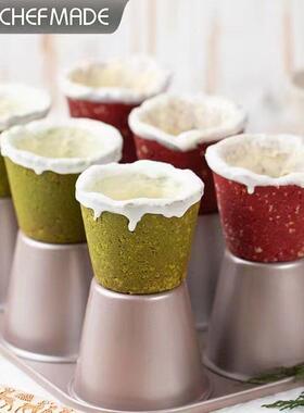 CHEFMADE学厨马芬杯蛋糕模6连加高款蛋挞模家用烤箱烤盘烘焙工具