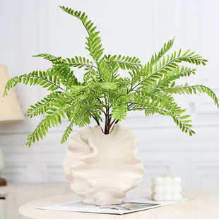 白色陶瓷花瓶轻奢高级感现代简约侘寂风桌面摆件客厅插花创意玄关