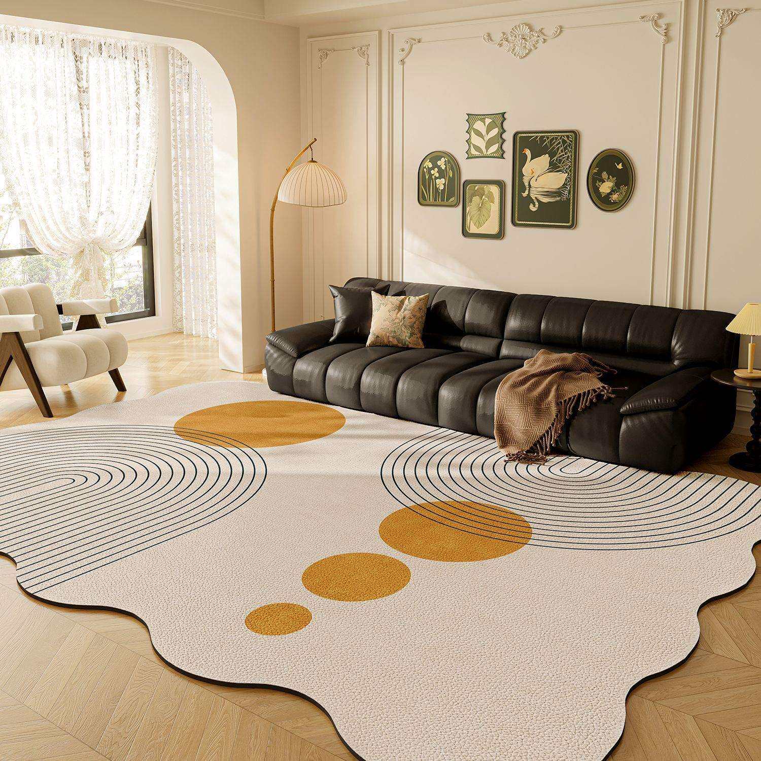 形厅地垫皮革雅之大面异积满铺耐地垫脏易打理皮客革地垫防滑防水