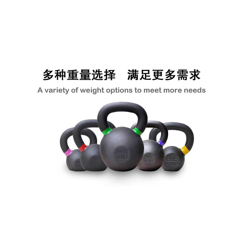 实心练烤漆实心深蹲健身铸男士铸铁女生哑铃圈铁壶毛家用臀铃