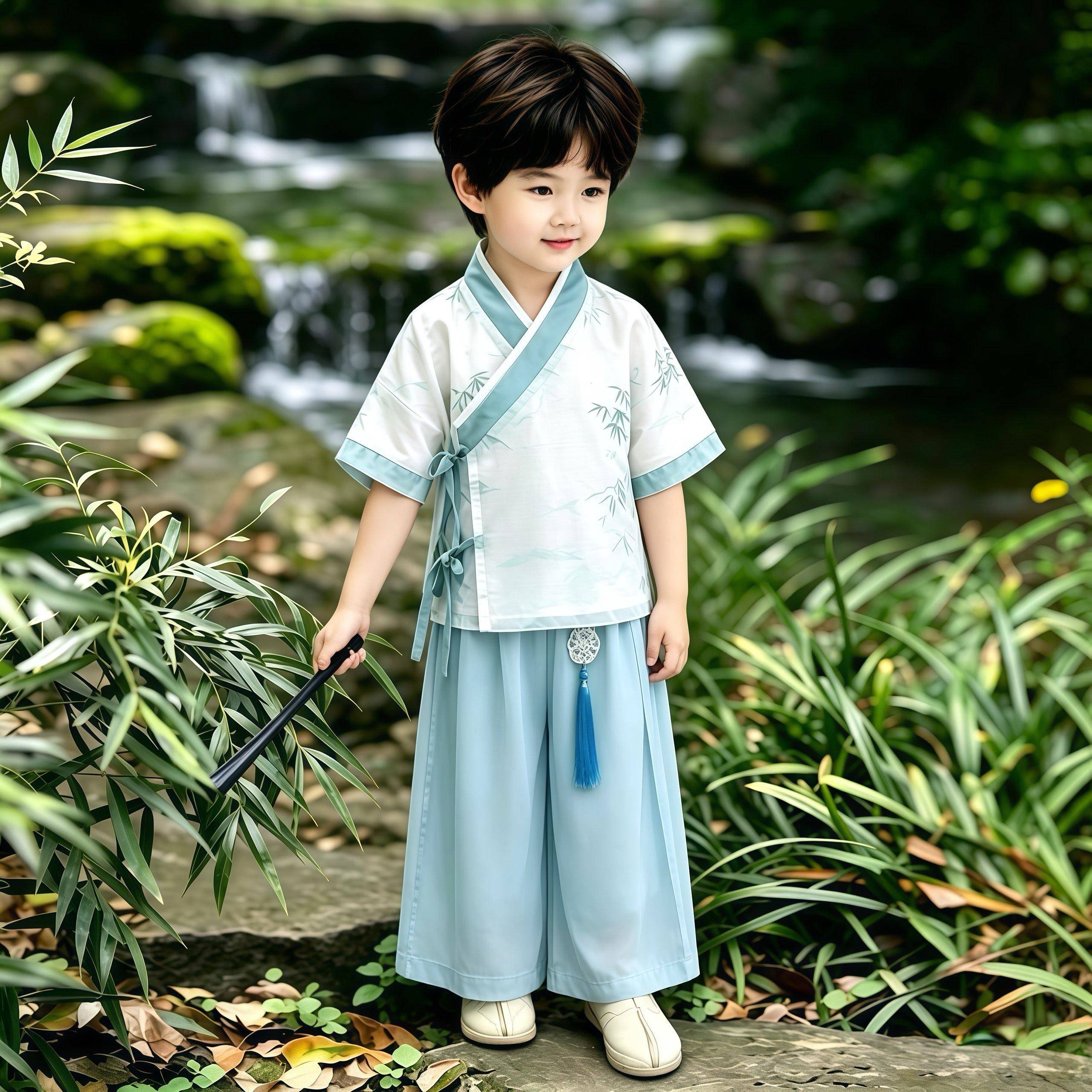 汉服男童夏季套装2026新款儿童新中式小少爷男孩帅气日常端午古装