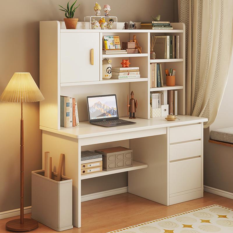 实木书桌书架一体学生家用学习桌桌子书柜初中作业桌写字台电脑桌