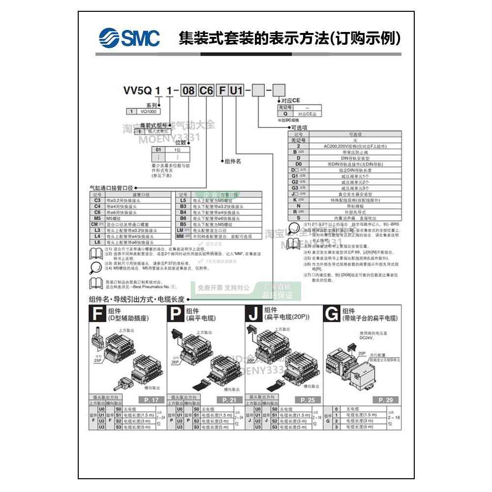 VVF5VQ1000//Q11-8C6U01 2 J/PU0集装阀组件VV5QC1108C6FD1-SD0/