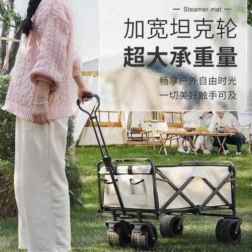 桃李户外露营车 摆摊收纳野外营地拖车家用购物便携可折叠小推车