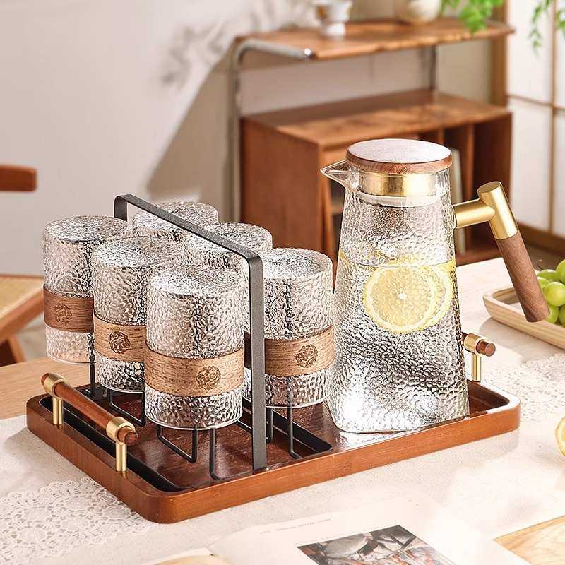 高颜值防烫玻璃水杯套装家用耐高温客厅待客茶杯家庭喝水杯子杯架,餐饮具,玻璃杯,淘宝优惠券,粉丝福利购,淘宝优惠卷