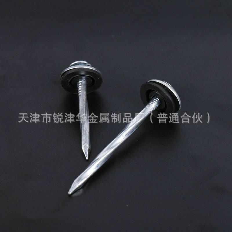 天津锐津华供应穿垫钉 光亮穿垫镀锌瓦楞钉 普通圆钉铁钉