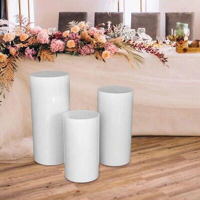 3Pcs Cylinder Pedestal Cake Stand Holiday Party Supplies