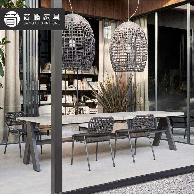 北欧户外桌椅室内外露台露天休闲别墅阳光房庭院花园景区藤编桌椅