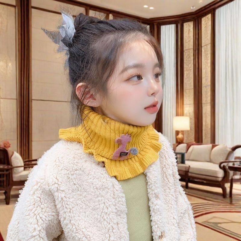婴幼儿软萌可爱宝宝围巾秋冬保暖脖套男女童针织两件套围巾围脖