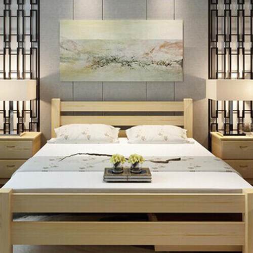 简约储轻奢实木床床双人原木1.8米主卧室.5m物IBF高箱儿童床储1物