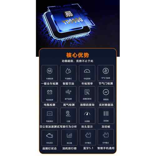 高档汽维车故检测仪蓝牙OBD发动机断故障障灯故障码清除解码修工